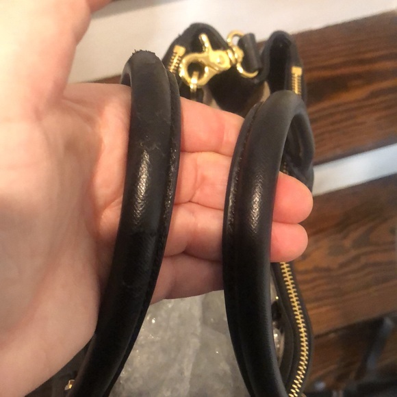 TORY BURCH Robinson Black Saffiano Leather Satchel Crossbody Shoulder Bag - Picture 8 of 16